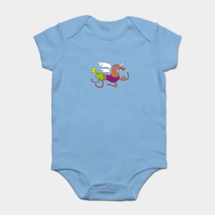 A MANLY AND STRONG FLYING UNICORN Baby Bodysuit